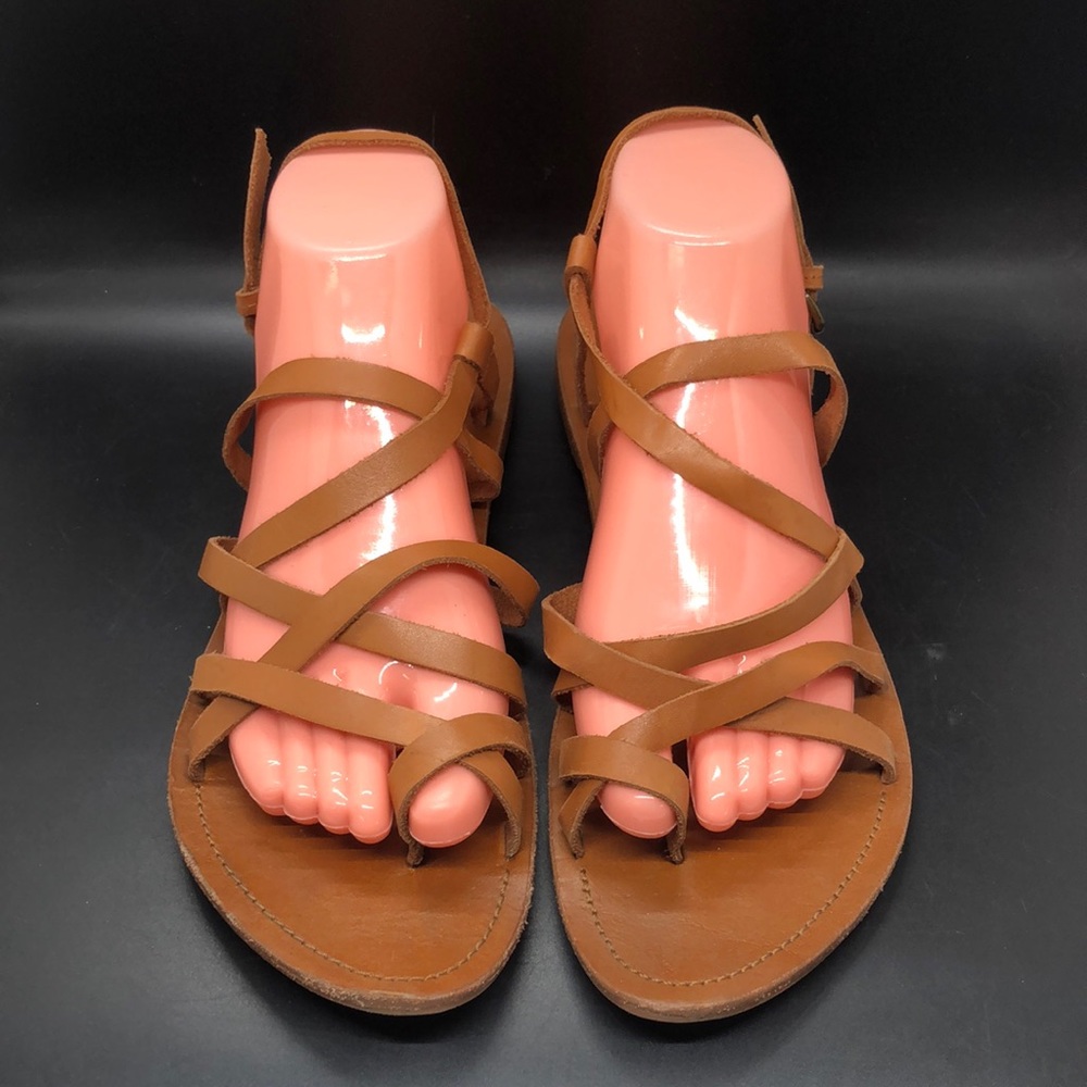 ZARA Brown Leather Lace-Up Gladiator Sandals EU 40 / US 9.5